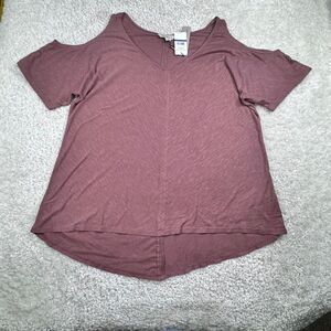 Calvin Klein Cold Shoulder Top Rose Rock Mauve Purple NEW